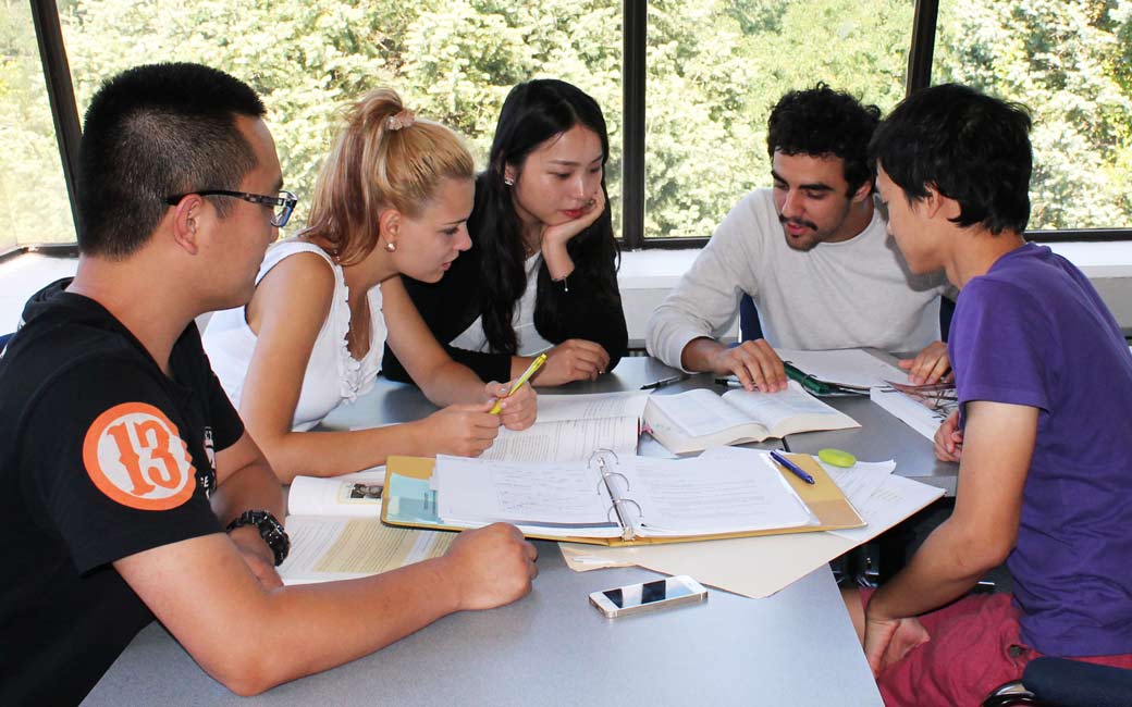 Group of students working together on project