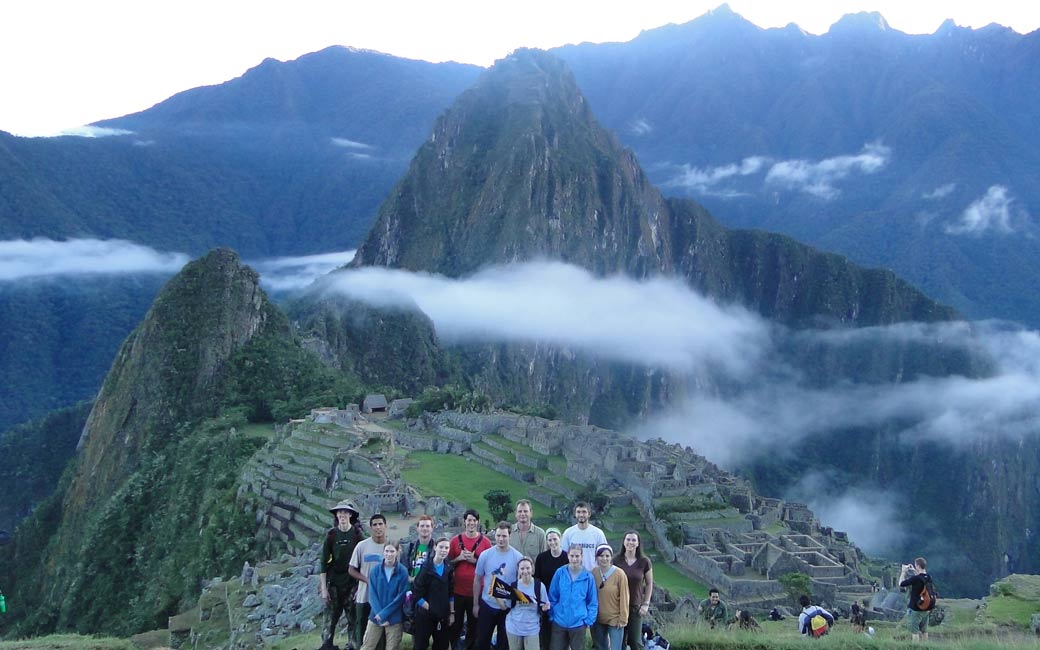 Group of students studying abroad