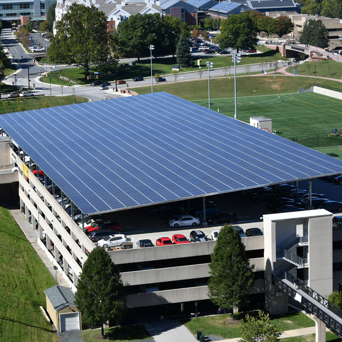 Solar panels above Union Garage