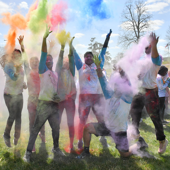 TU students at the Holi Run