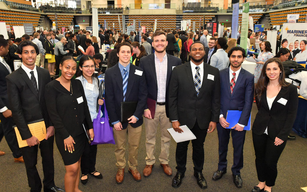 Students posing at Career Fair