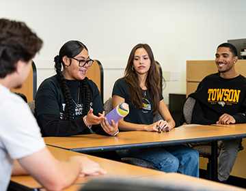 snapshot from a focus group session in Towson University's Behavioral Lab