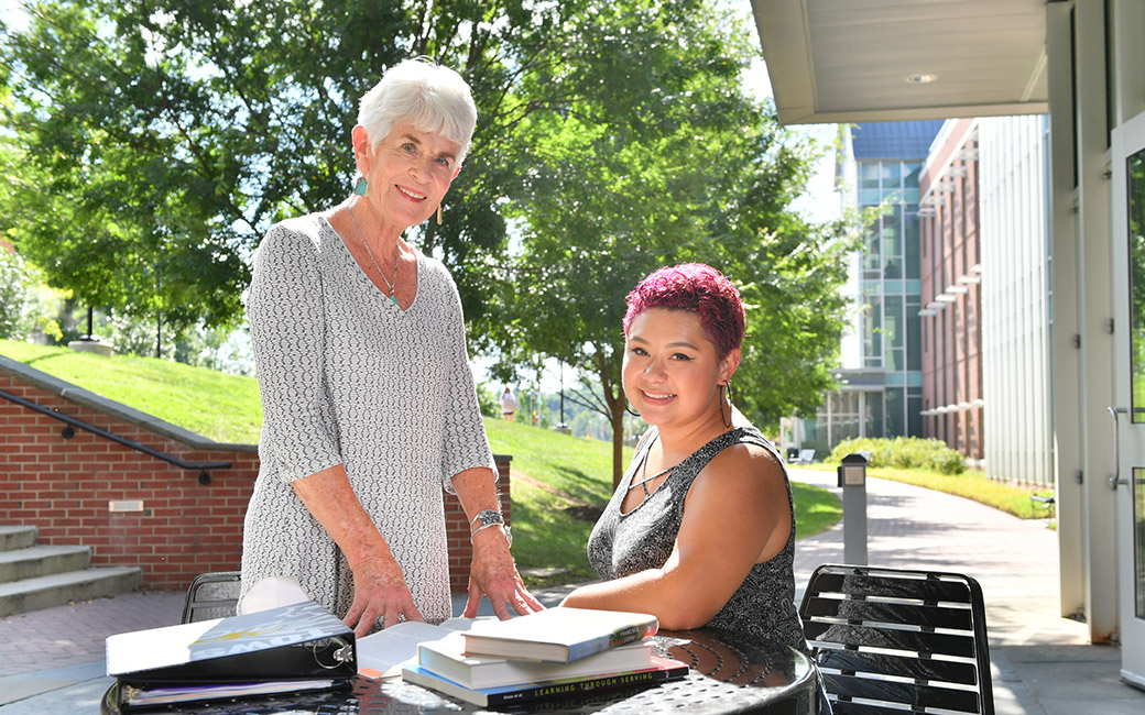 Faculty member Courtney Martin and student Asya Louis
