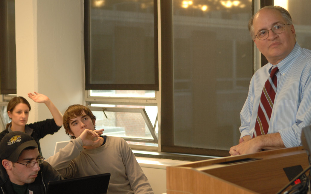 Dean Cooney Teaching History in Linthicum Hall