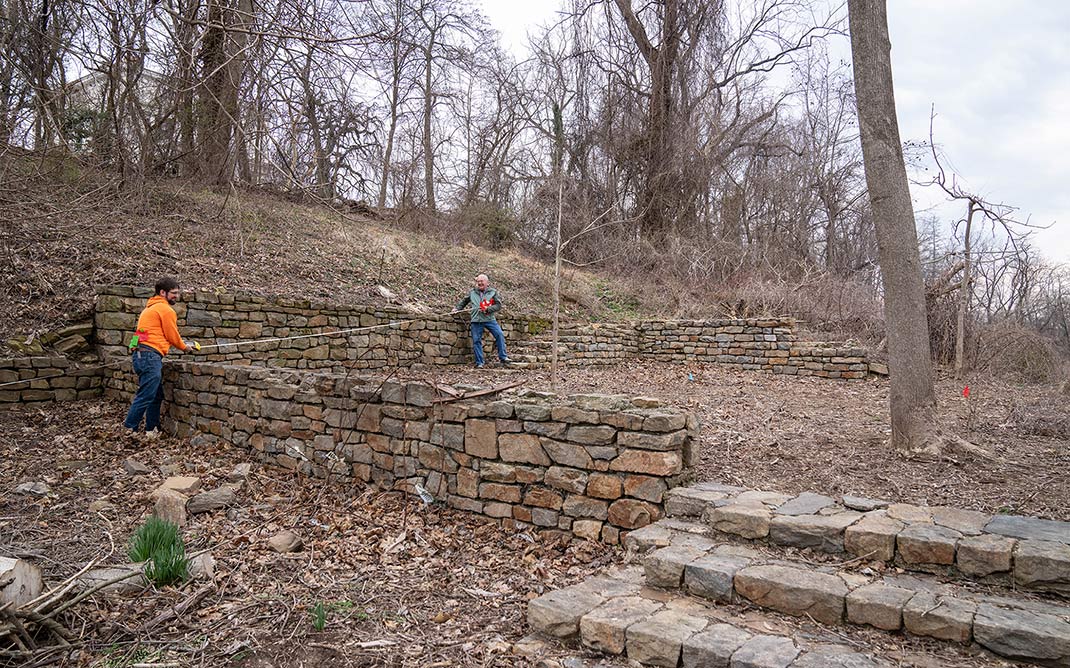 Staff mapping ruins