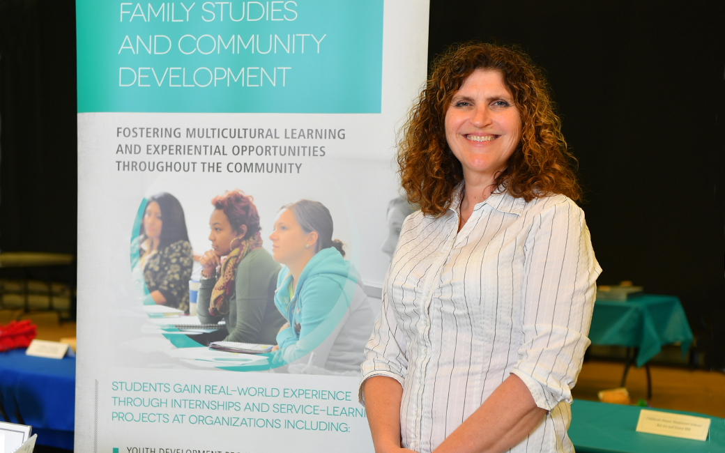 Teresa Herbert working the Resource Fair at HCC