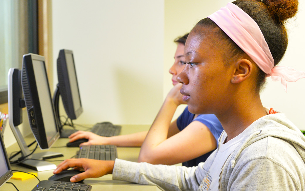 Students using the lab