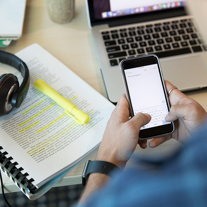 Student using technology