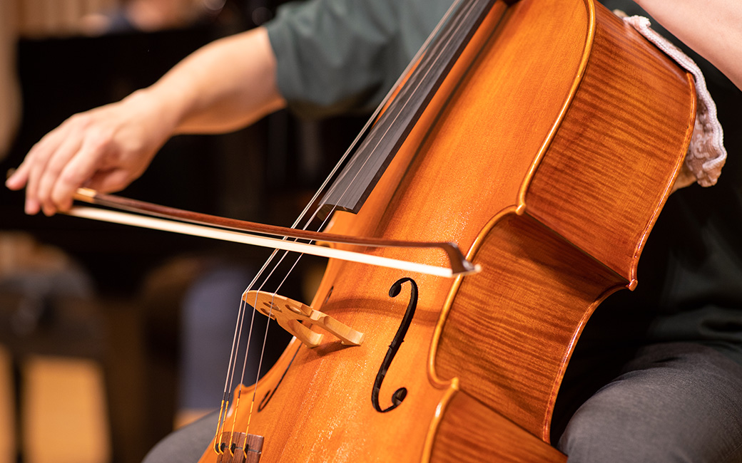 Musician playing a cello