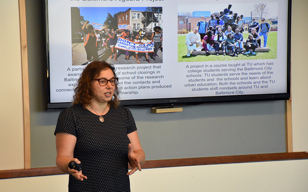 Jessica Shiller presenting at the first Lunch & Learn