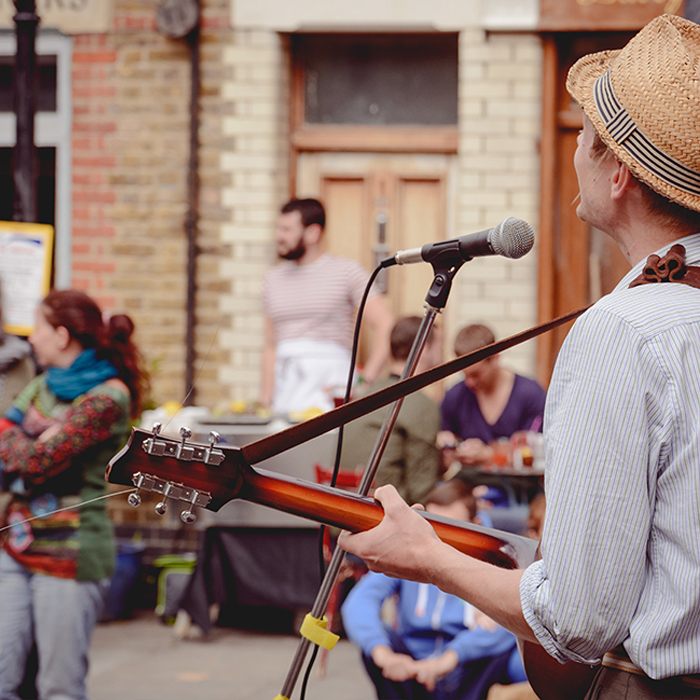 Man playing guitar on the street 