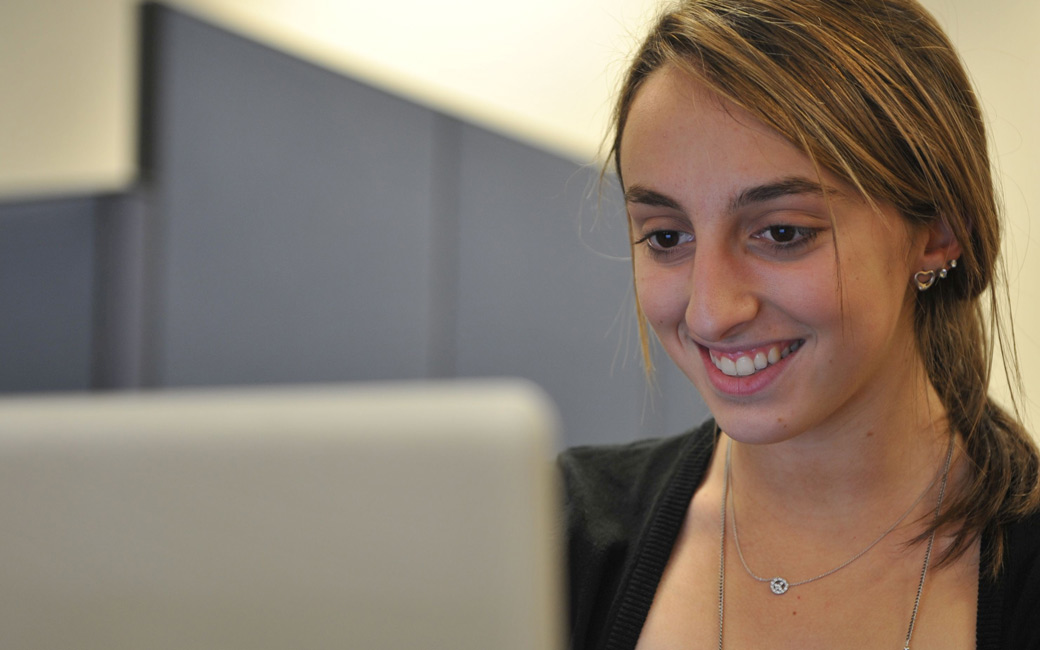 TU student using a computer