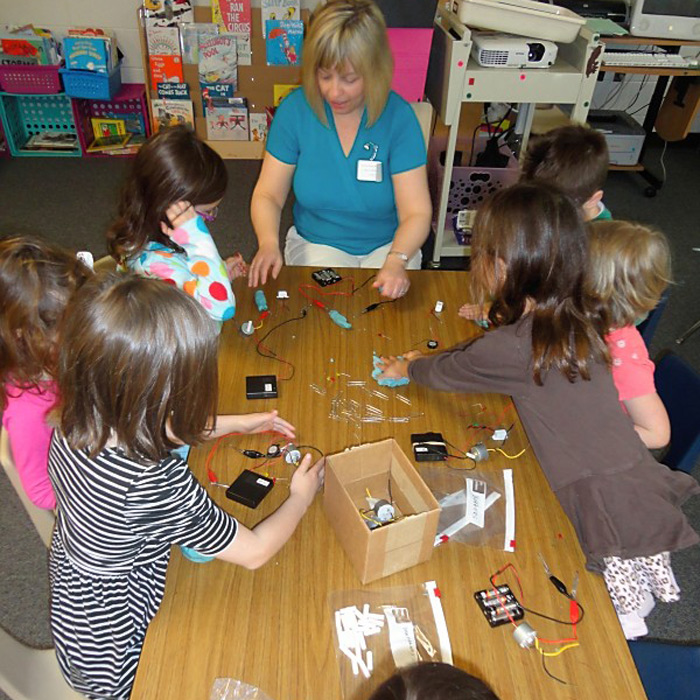 Dr Smolyoninova visiting a school