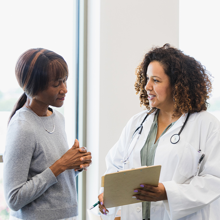 Photo of a doctor and patient