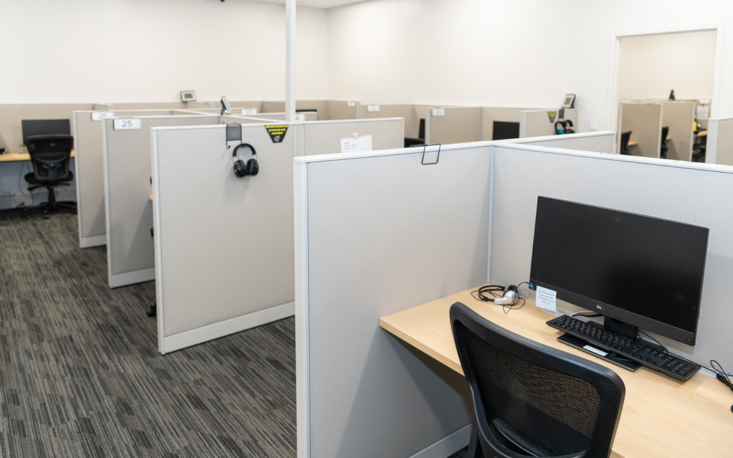 cubicles in second room of ADS testing center