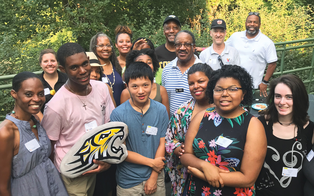 Students at a cookout in Howard County