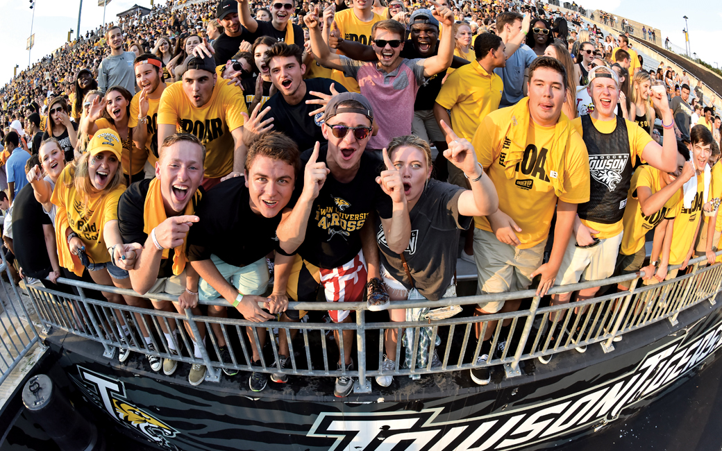 fans at a TU football game