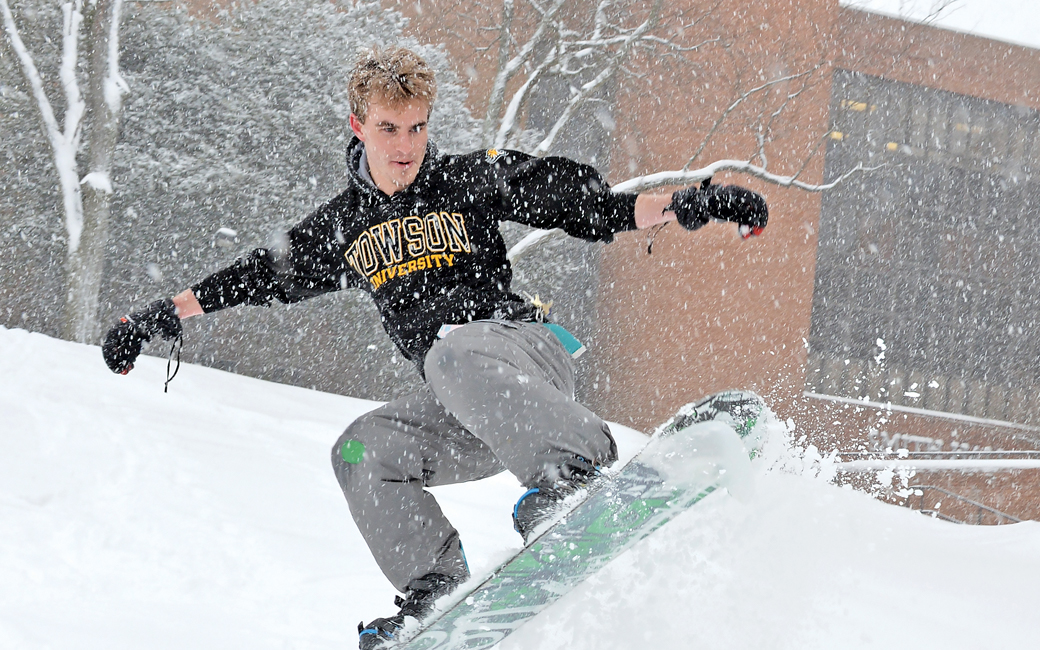 a snowboarder at TU