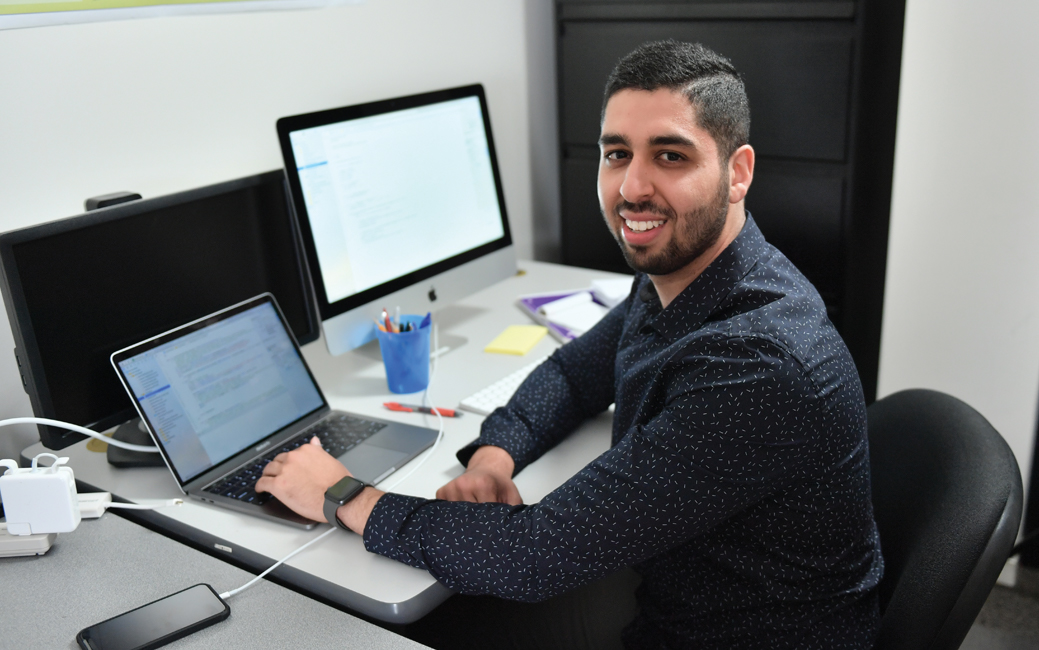 Jal Irani at computer