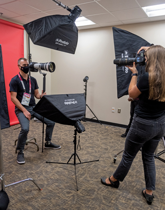 Lauren Castellana shooting Patrick Smith in the studio