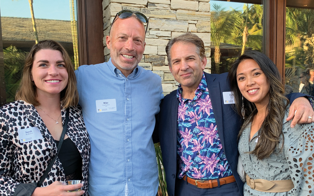 Sarah McMahon, Mike Capobianco ’90, Chris Devlin ’90 and Samantha Cutaran (Newport Coast)