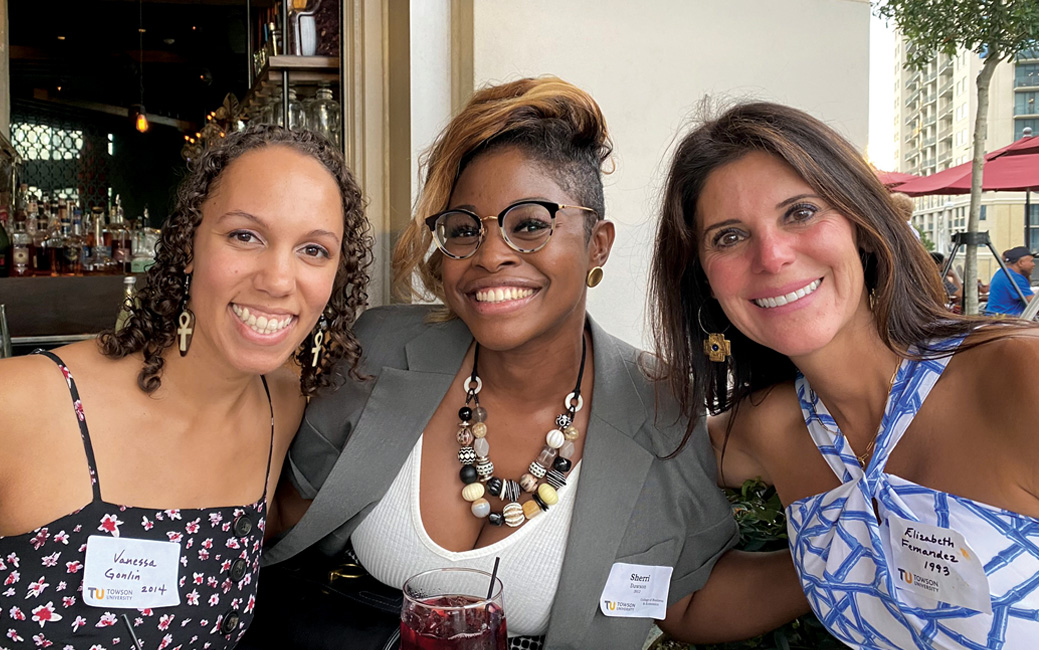 Vanessa Gonlin ’14, Sherri Dawson ’12 and   Elizabeth Fernandez ’93