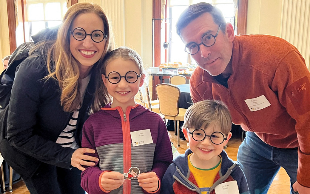 Erin ’03, Clara, Thomas and Duncan Brooks ’03