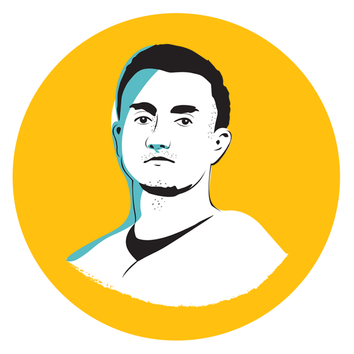illustrated headshot of Elijah Dickerson