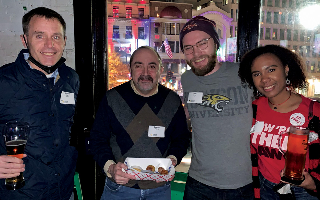 Michael Crino ’94, ’01, Edward Raehfeld ’87, Bear Bruun ’14 and Danielle Neal