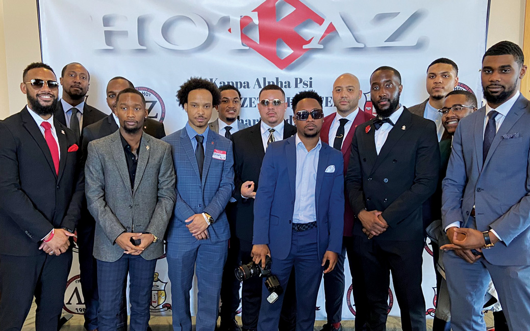 The youngest members of Lambda Zeta pose for a photo before dinner and a celebratory program in the West Village Ballroom.