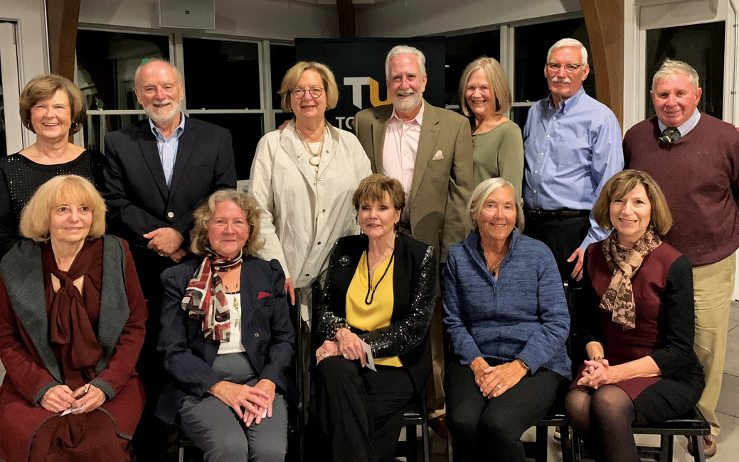 Top: A. Marian Lipinski ’70, James Haupt III ’70, Dianne Friel ’70, Rick Brown ’70, Sharon Bay ’70, Ronald Bay ’70, John Swivel ’70; Bottom: Deborah Cole ’70, Charlene Haupt, Patricia Fielder ’70, Debbie Young ’70 and Gloria Lang ’70, ’88