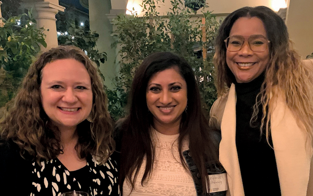 Arissa Gabe-Palmer '99, '02, Erandi Tillakaratne and Toria Turner '04 (Los Angeles)