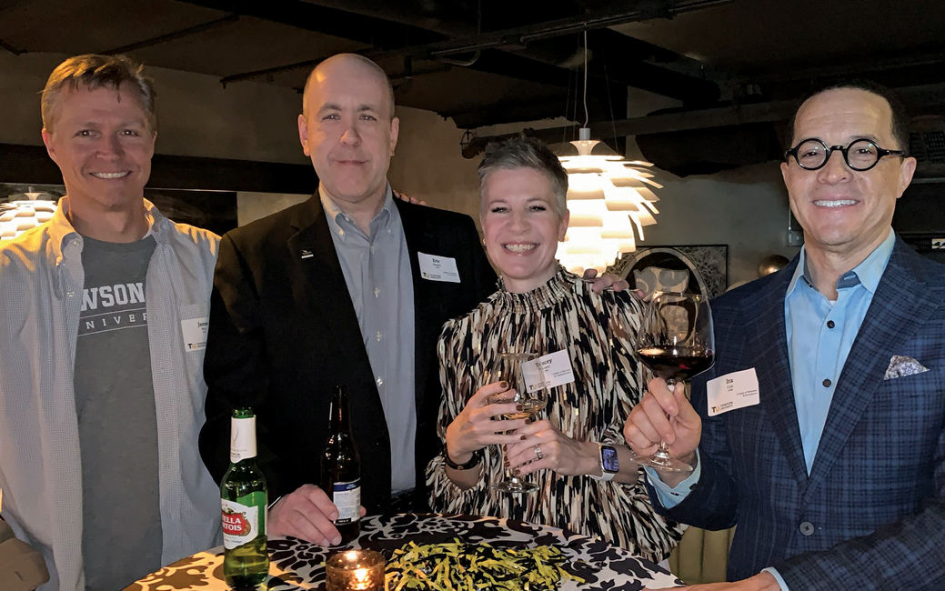James Rice '91, Eric Bower '93, Tracey Bower '94 and Ira Cox '88 (Charlotte)