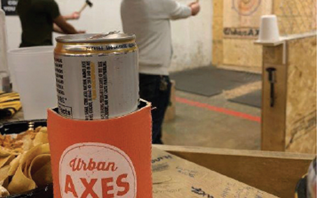 Alumni ax throwing