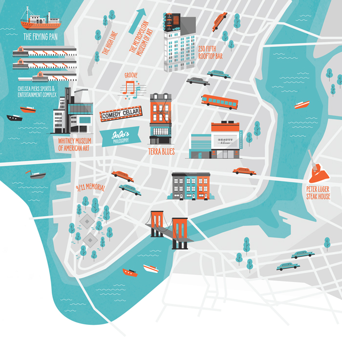 Illustrated New York City map