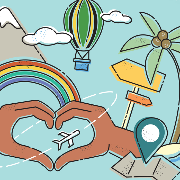 Illustration of travel symbols