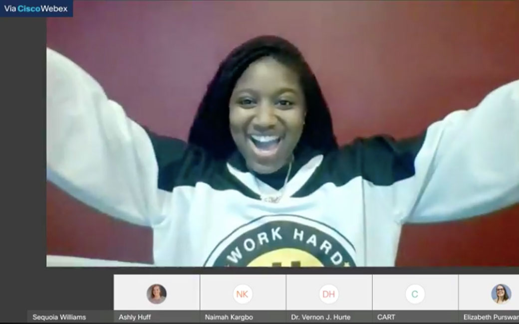 Sequoia Williams hosting the 2020 Student Affairs Leadership Awards