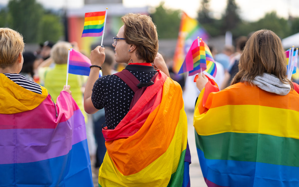 People at a pride parade