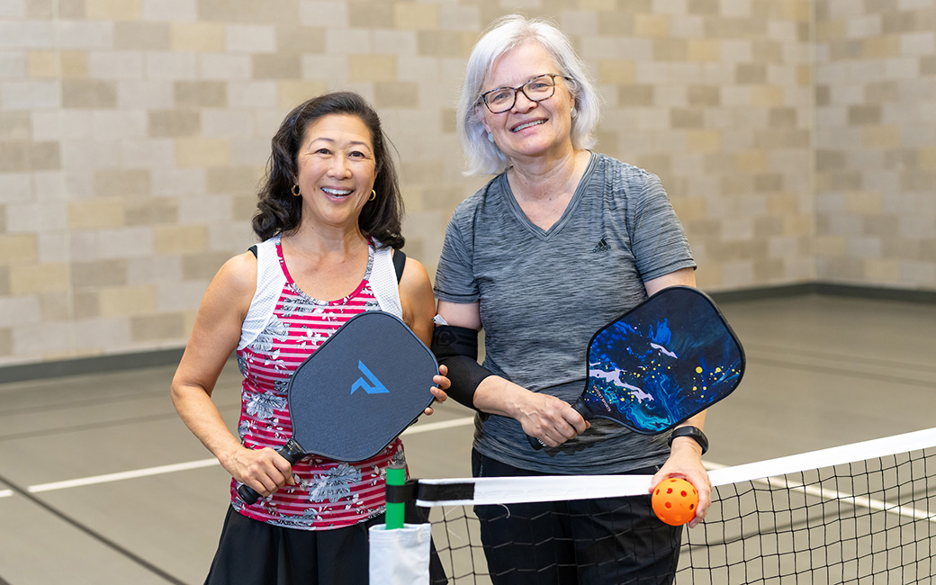 Staff before pickleball match