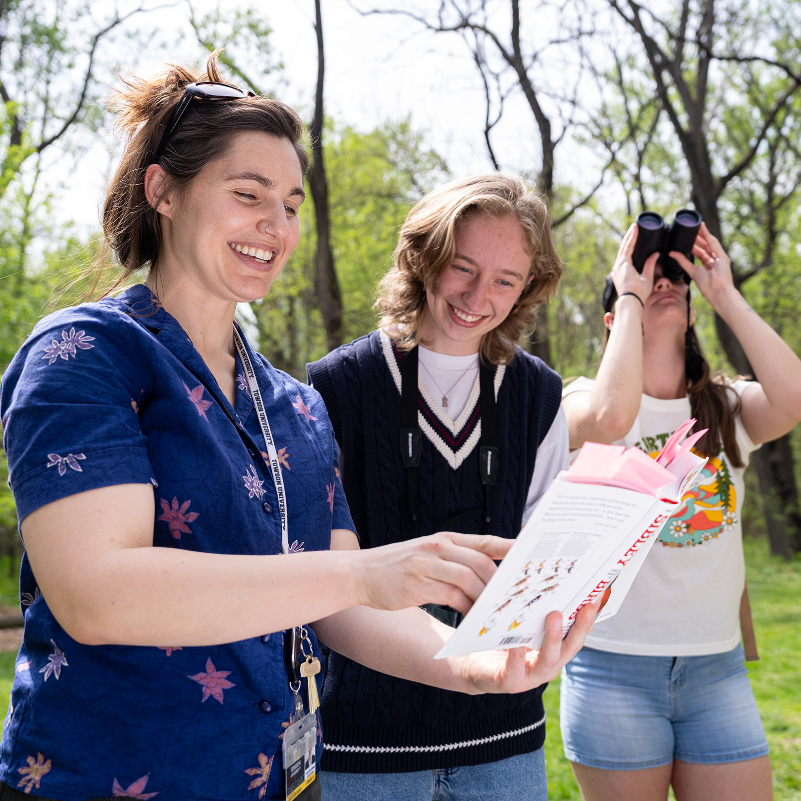 Alice Besterman with two students
