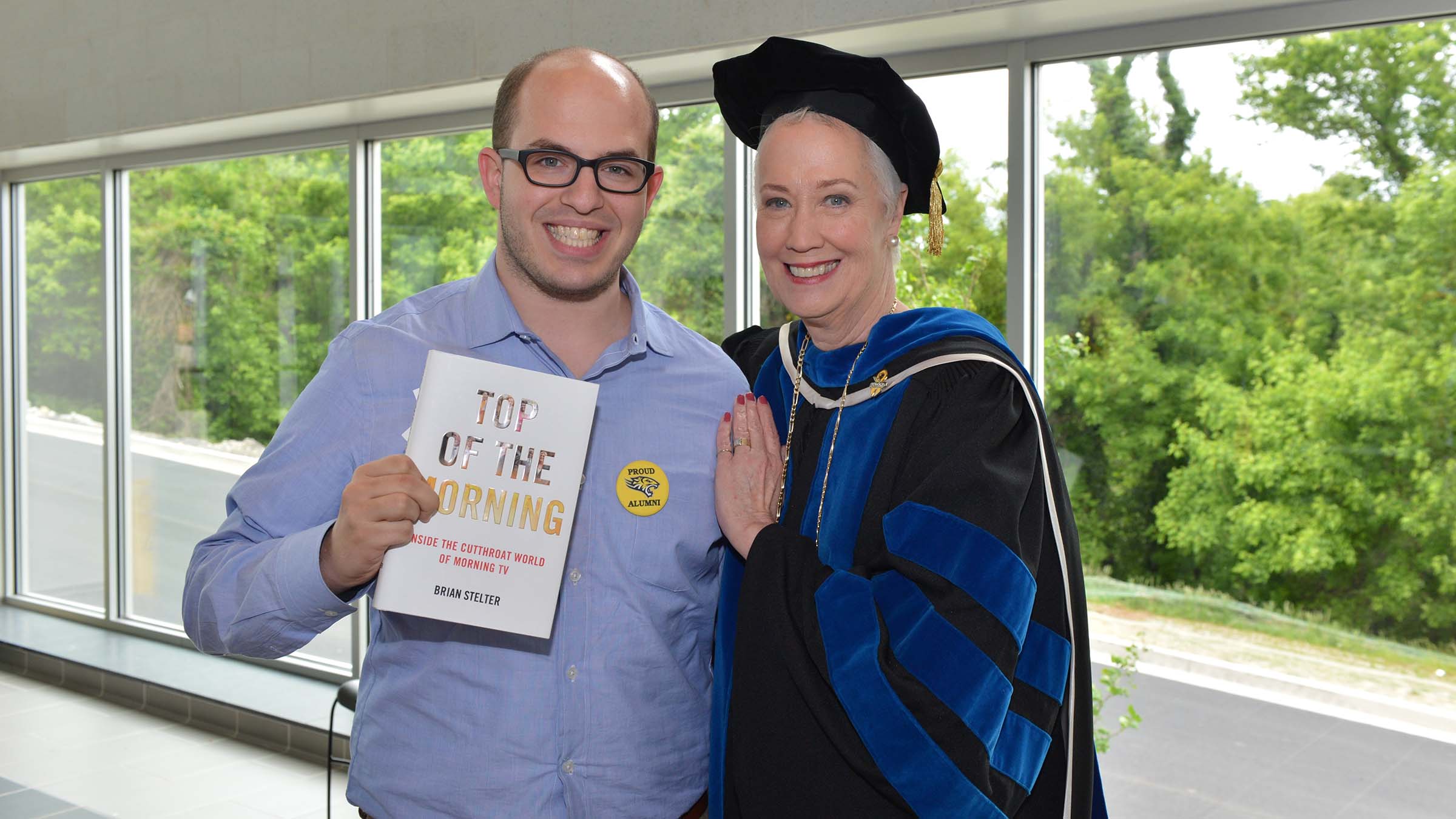 Brian Stelter and TU President Maravene Loeschke
