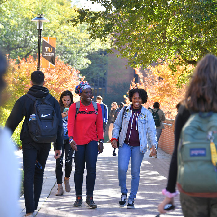 students on campus