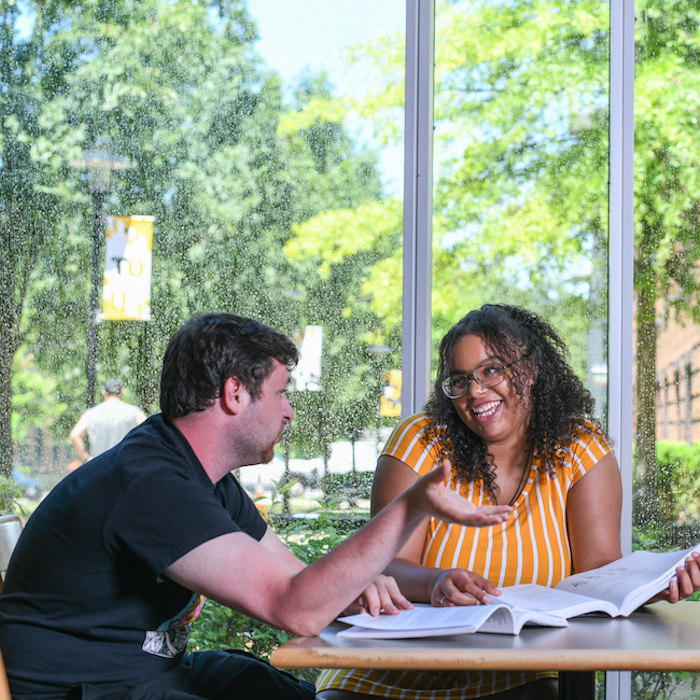 students studying