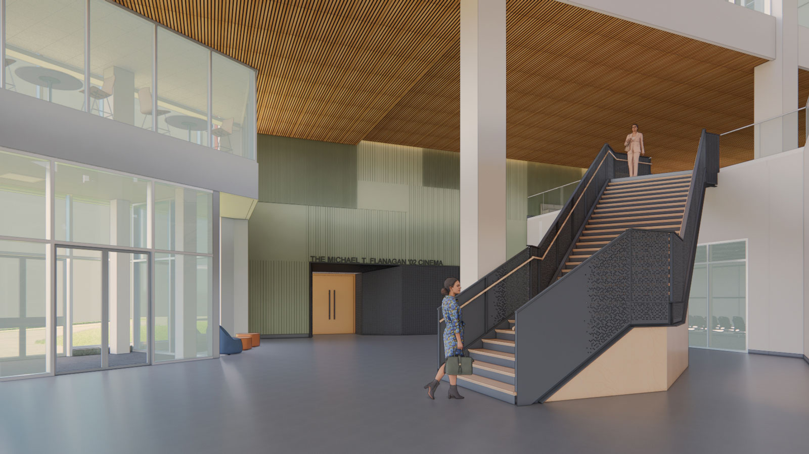 Rendering of the Flanagan Cinema lobby