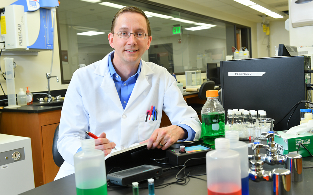 John Sivey in lab