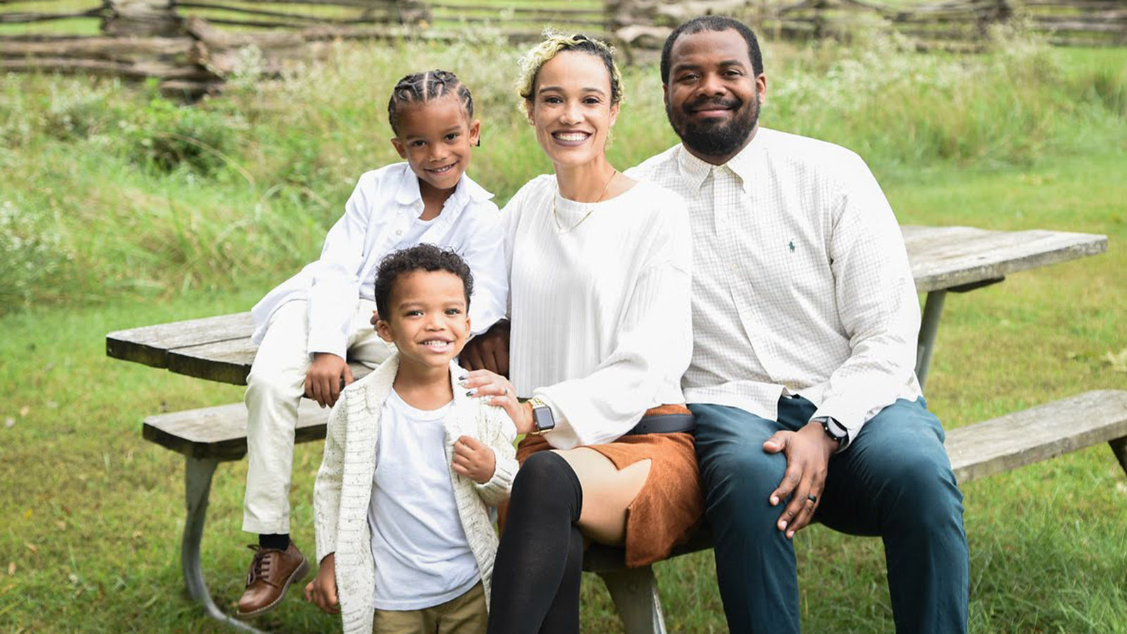 Kristen and Darrick Sesker with their children