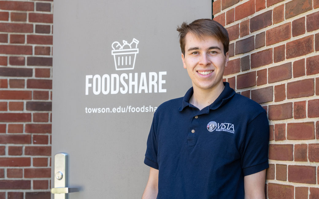 Luke Birdsong standing outside the TU FoodShare