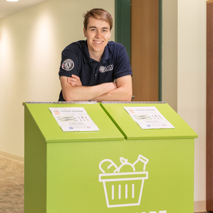 Luke Birdsong helps with TU food insecurity programs