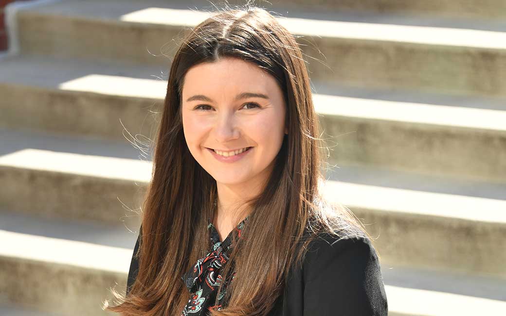 Patricia Garay pictured outside of the College of Liberal Arts