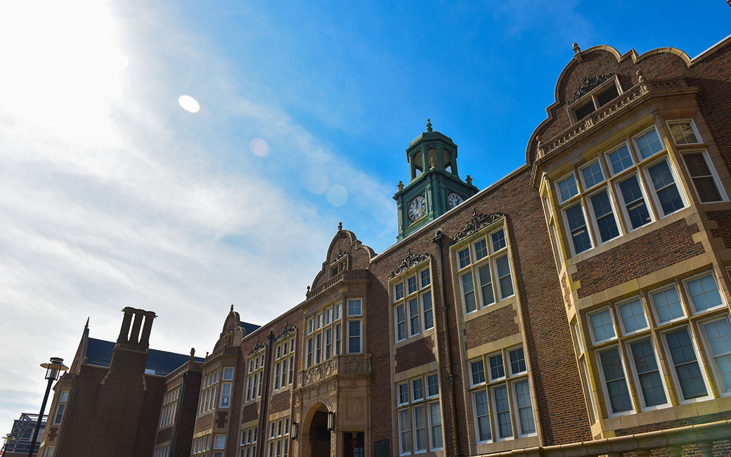 Stephens Hall sun flare